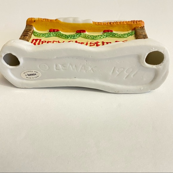 LEMAX 1991 Dickensvale Collectibles Porcelain MERRY CHRISTMAS Village Sign - Picture 8 of 11